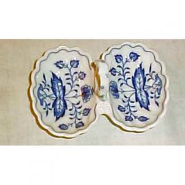 Meissen blue onion double salt