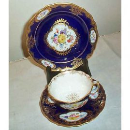 3 piece Meissen cup and saucer and dessert plate