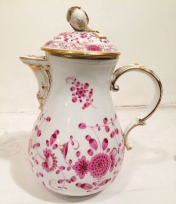 Meissen purple Indian coffee pot