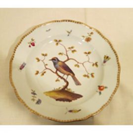 Meissen plate with bird and bug decoration