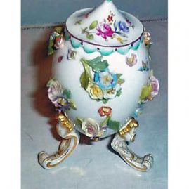 Meissen raised flower container with bugs and flowers