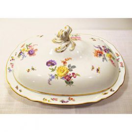 Meissen large covered bowl,