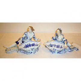 Pair of Meissen figural salts