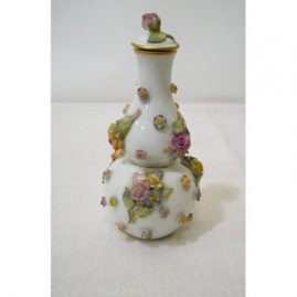 Rare Meissen perfume with raised flowers