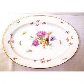 Meissen platter with bugs and flowers