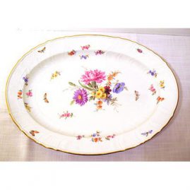 Meissen platter with bugs and flowers