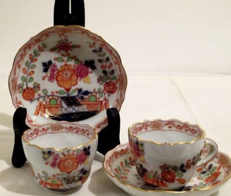 Rare Meissen demitasse cups and saucers