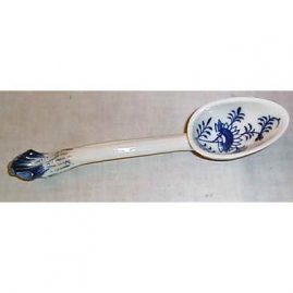 Meissen blue and white spoon, 8 1/2 inches
