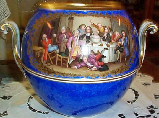 Meissen punch bowl after Hogarth