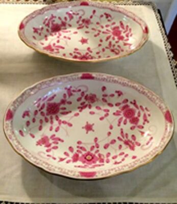 Meissen purple Indian oval bowls