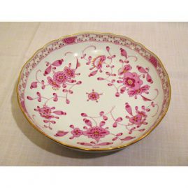 Meissen Purple Indian bowl, 10 1/2 inches, Sold. We have two round serving bowls available, each 9 1/2 inches. Price on Request.