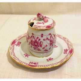 Meissen Purple Indian condiment with flowered cover