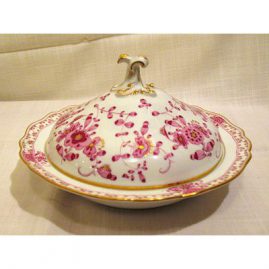 Purple Indian Meissen covered bowl