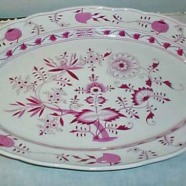 Meissen pink onion platter