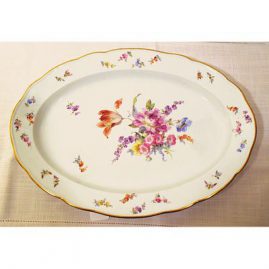 Large Meissen platter with bugs and flowers