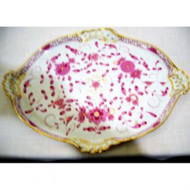 Very rare Meissen purple Indian serving tray, has date of 1902 painted on it.