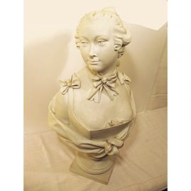 French bisque bust of beautiful woman, possibly Sevre