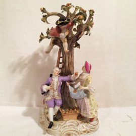 Large Meissen figural group of apple pickers