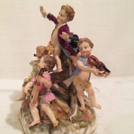 Other side of Meissen figural group with five Meissen musicians