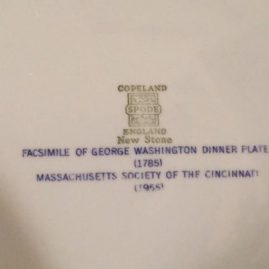 Back of Spode dinner plate