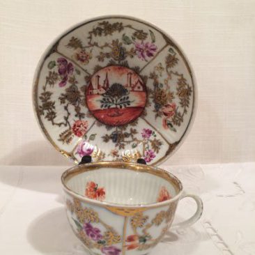 Rare antique Meissen teacup and saucer