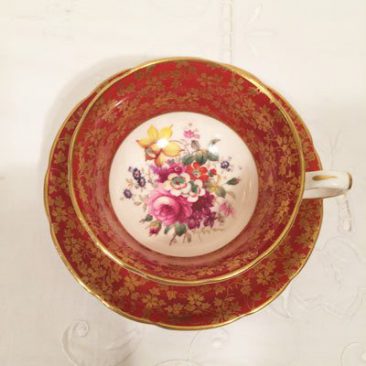 Another view of Hammersley artist signed F. Howard teacup and saucer