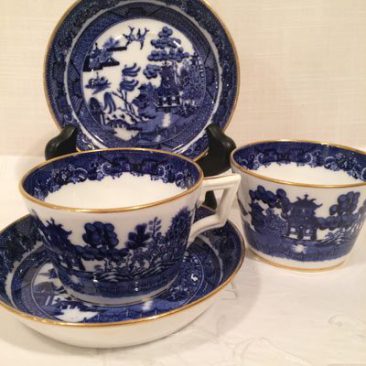Minton blue willow cups and saucers