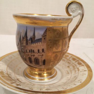 Antique Paris Porcelain cabinet cup and saucer