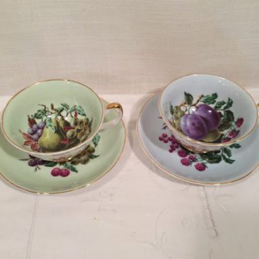 Royal Grafton fine bone china teacups with fruit