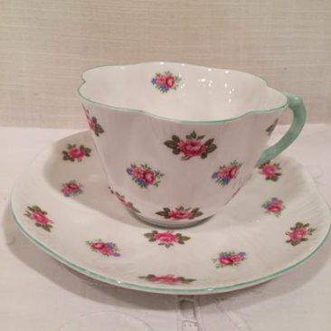 Shelley rosebud teacup and saucer