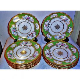 11 Limoges dinner plates, D&Co, 1894-1900