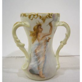 T&V Limoges loving cup of scantilly dressed beauty blowing bubbles