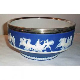 BP&Co England silver plate rim bowl with horse scenes