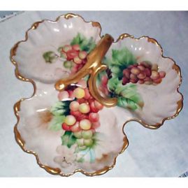 Limoges 3 section grape serving dish