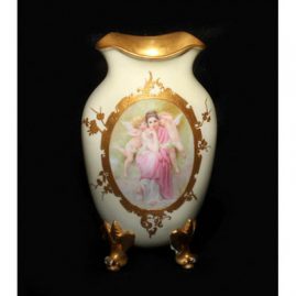 Beautiful Limoges vase with hand painted lady and angels