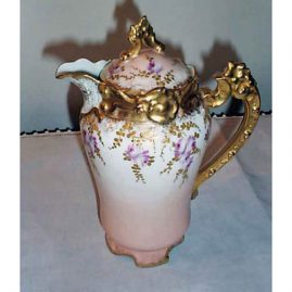 Limoges chocolate pot with raised gilding