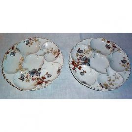 Pair of Haviland Limoges oyster plates