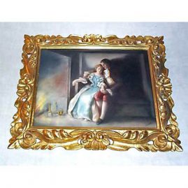 Limoges porcelain plaque of lovers