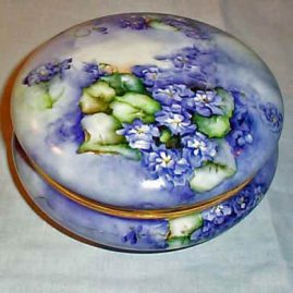 Limoges violet powder box