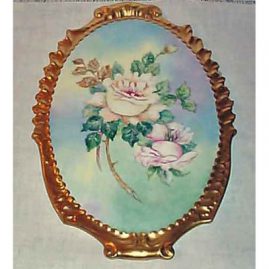 Limoges rose plaque