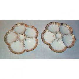 4 Limoges oyster plates, M. Redon