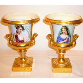 air of portrait Paris Porcelain campana form vases