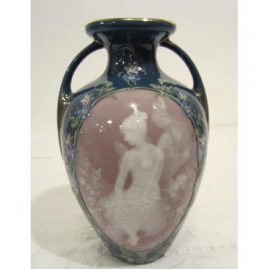 German Pate sur Pate vase with Psyche at the seashore