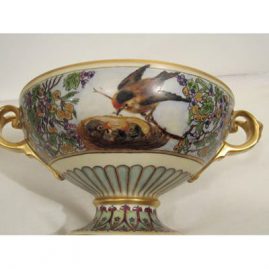 Large Rosenthal center bowl with masked handles and a luster finish inside the bowl