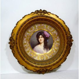 Royal Vienna plate signed Wagner of Amorosa with raised intricate gilding