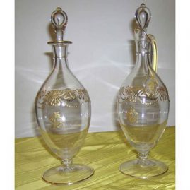 French gilded decanters attributed to Saint Louis
