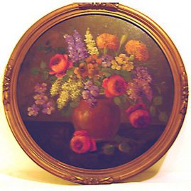 Painting of flower bouquet by H. L. Sanger