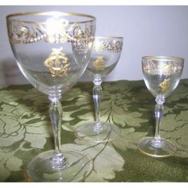 Gilded crystal with bows and swags