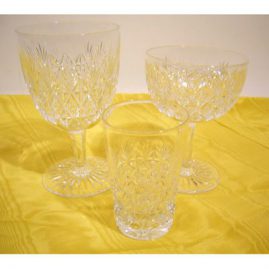 36 piece Webb cut crystal stemware set signed Webb