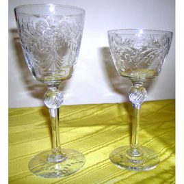 Set of Hawkes crystal stemware